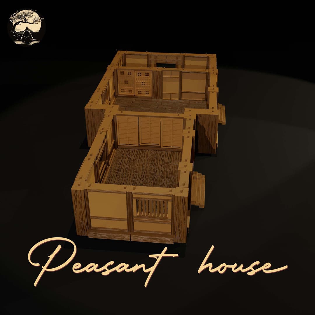 3D Printable Japanese Sm2 Peasant House 3D Printable Terrain 3 Silent Ronin Studios