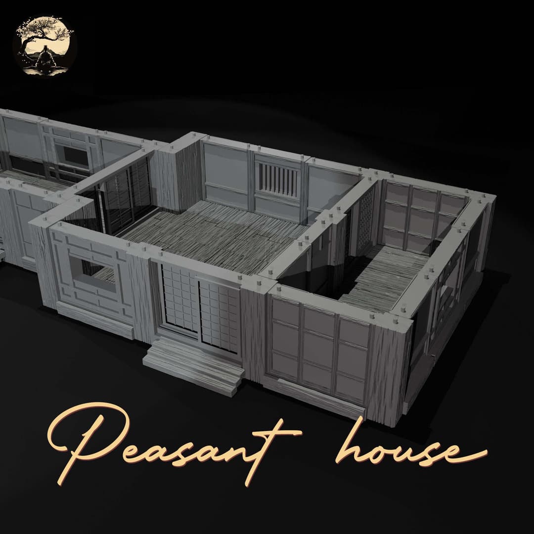 3D Printable Japanese Sm2 Peasant House 3D Printable Terrain 5 Silent Ronin Studios