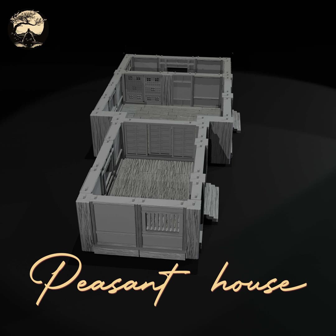 3D Printable Japanese Sm2 Peasant House 3D Printable Terrain 6 Silent Ronin Studios