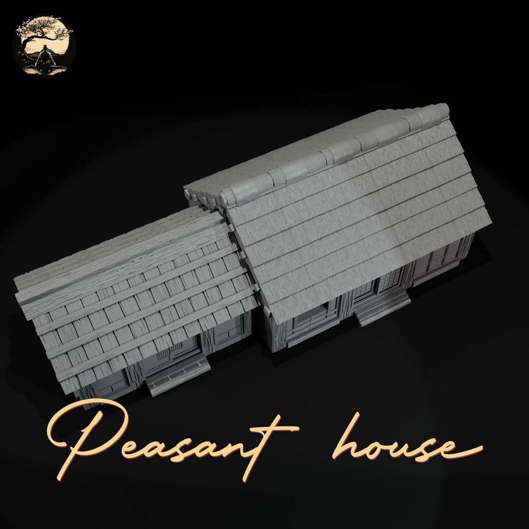 3D Printable Japanese Sm2 Peasant House 3D Printable Terrain 7 Silent Ronin Studios