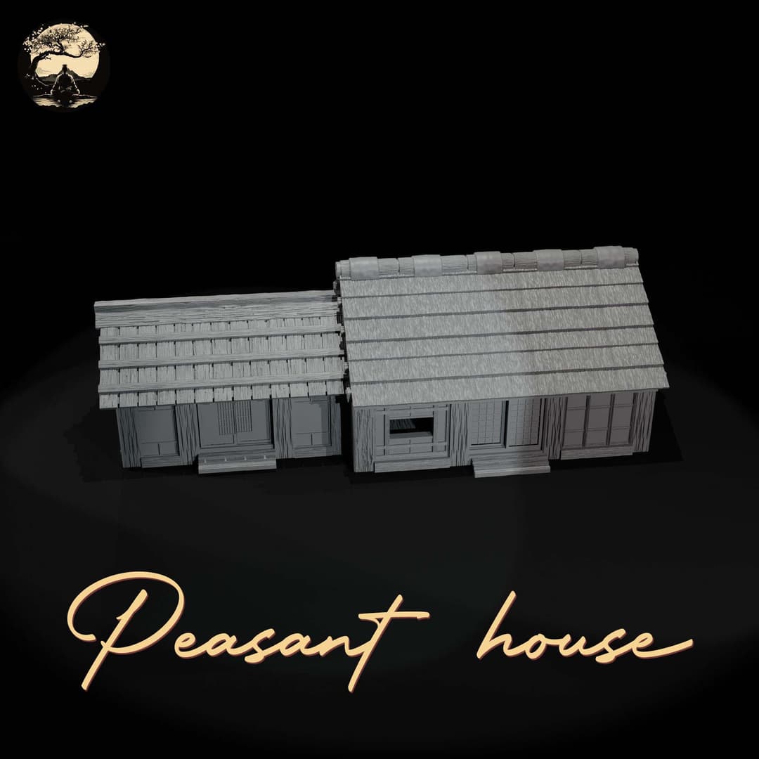 3D Printable Japanese Sm2 Peasant House 3D Printable Terrain 8 Silent Ronin Studios