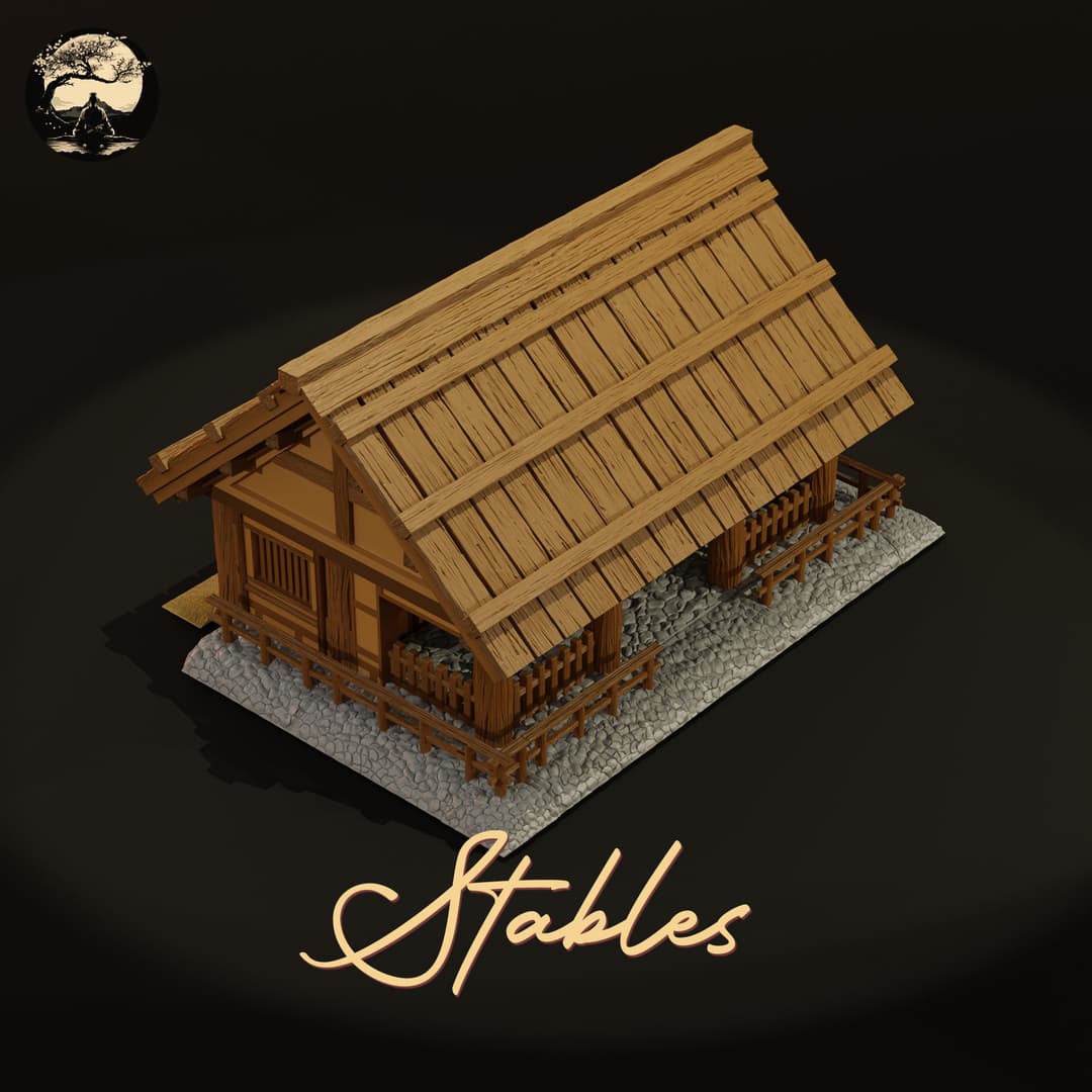 3D Printable Japanese Sm2 Stables 3D Printable Terrain 0 Silent Ronin Studios