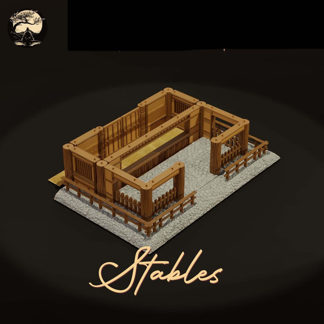 3D Printable Japanese Sm2 Stables 3D Printable Terrain 1 Silent Ronin Studios