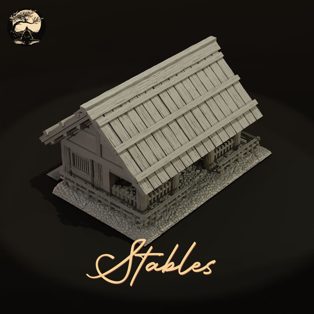 3D Printable Japanese Sm2 Stables 3D Printable Terrain 3 Silent Ronin Studios