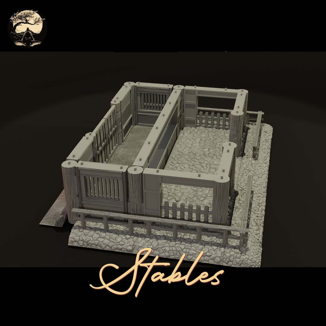 3D Printable Japanese Sm2 Stables 3D Printable Terrain 4 Silent Ronin Studios