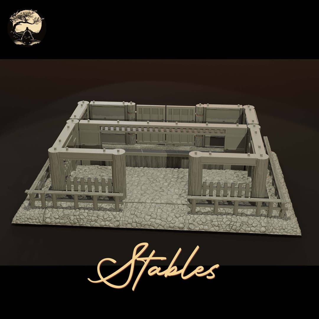 3D Printable Japanese Sm2 Stables 3D Printable Terrain 5 Silent Ronin Studios