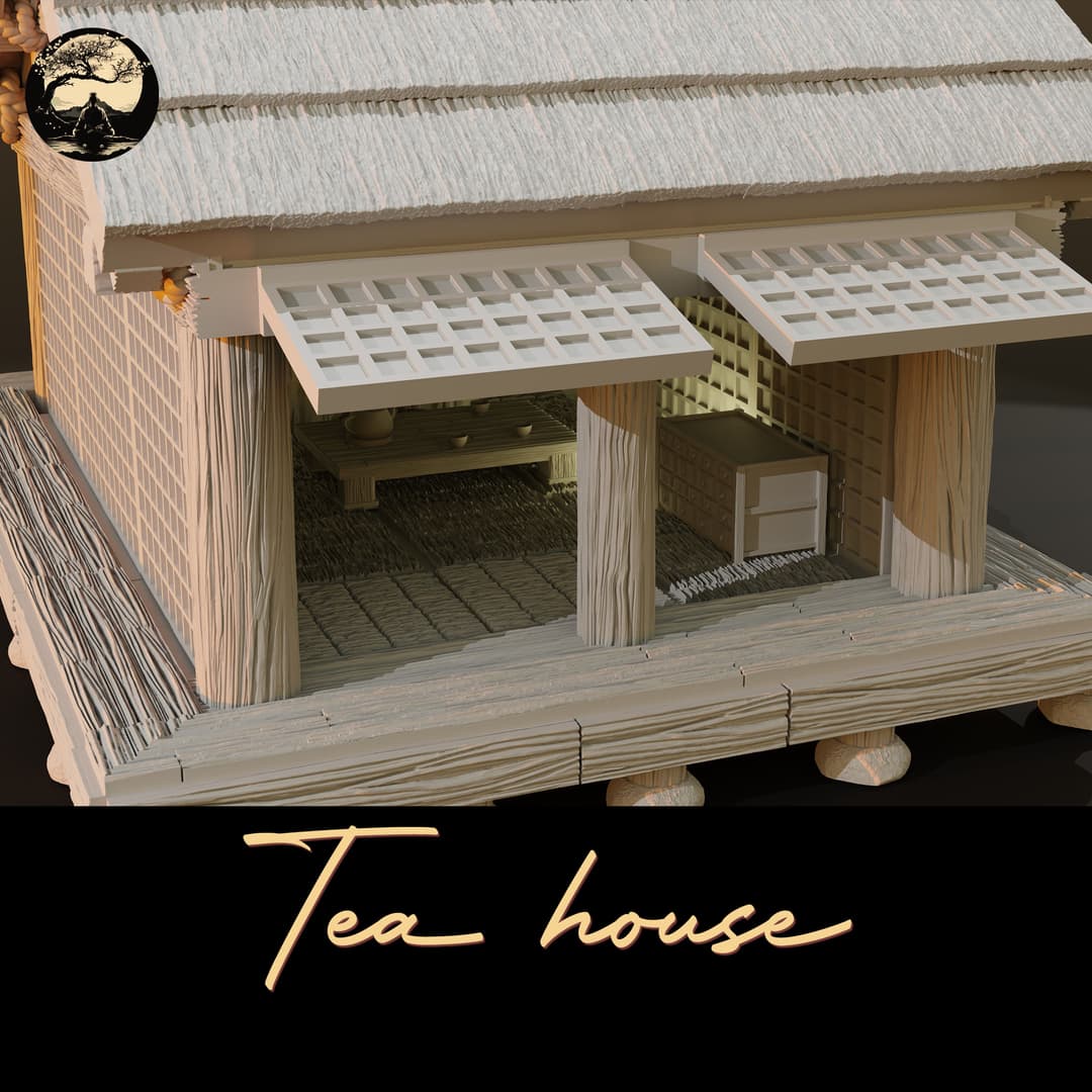 3D Printable Japanese Sm2 Tea House 3D Printable Terrain 3 Silent Ronin Studios