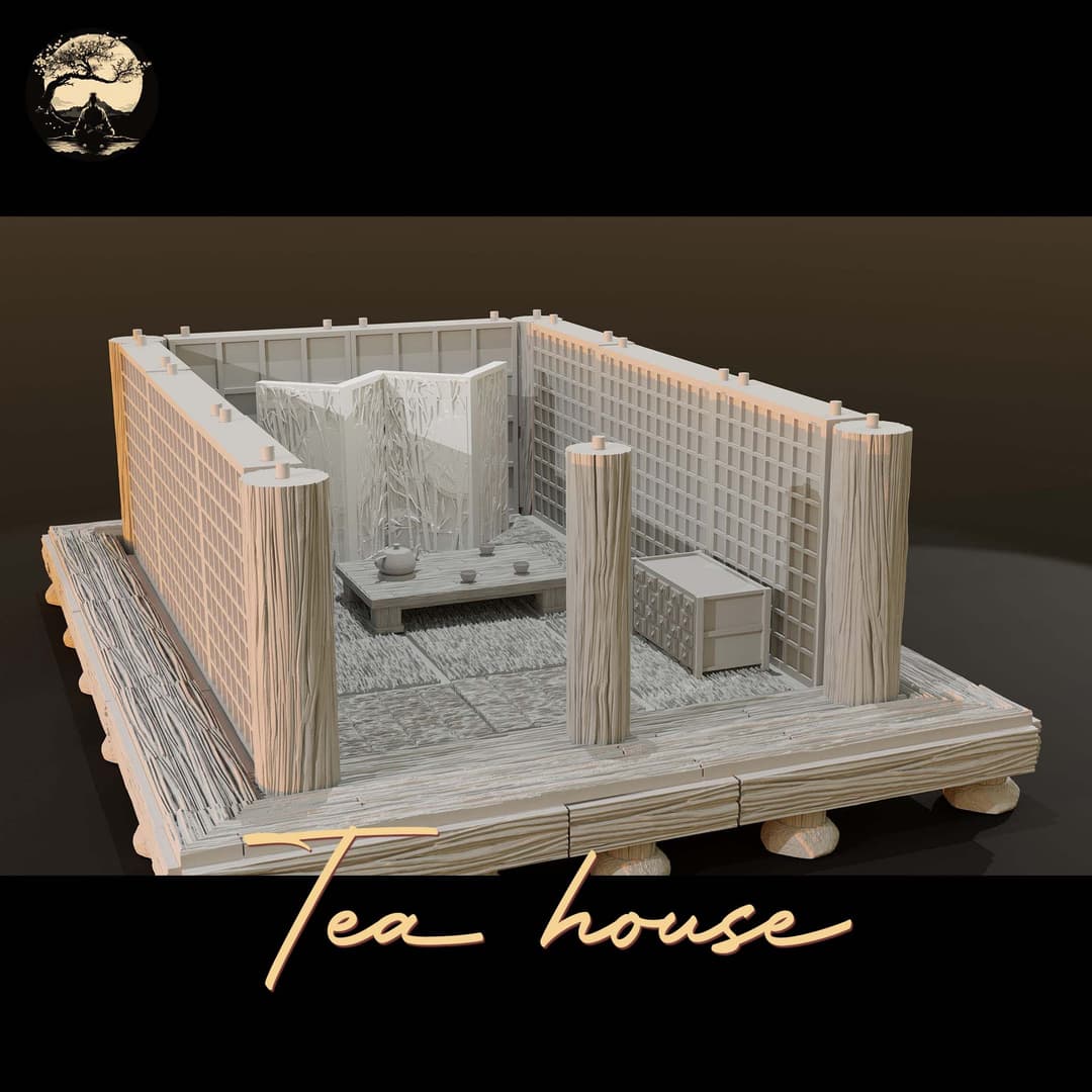 3D Printable Japanese Sm2 Tea House 3D Printable Terrain 4 Silent Ronin Studios