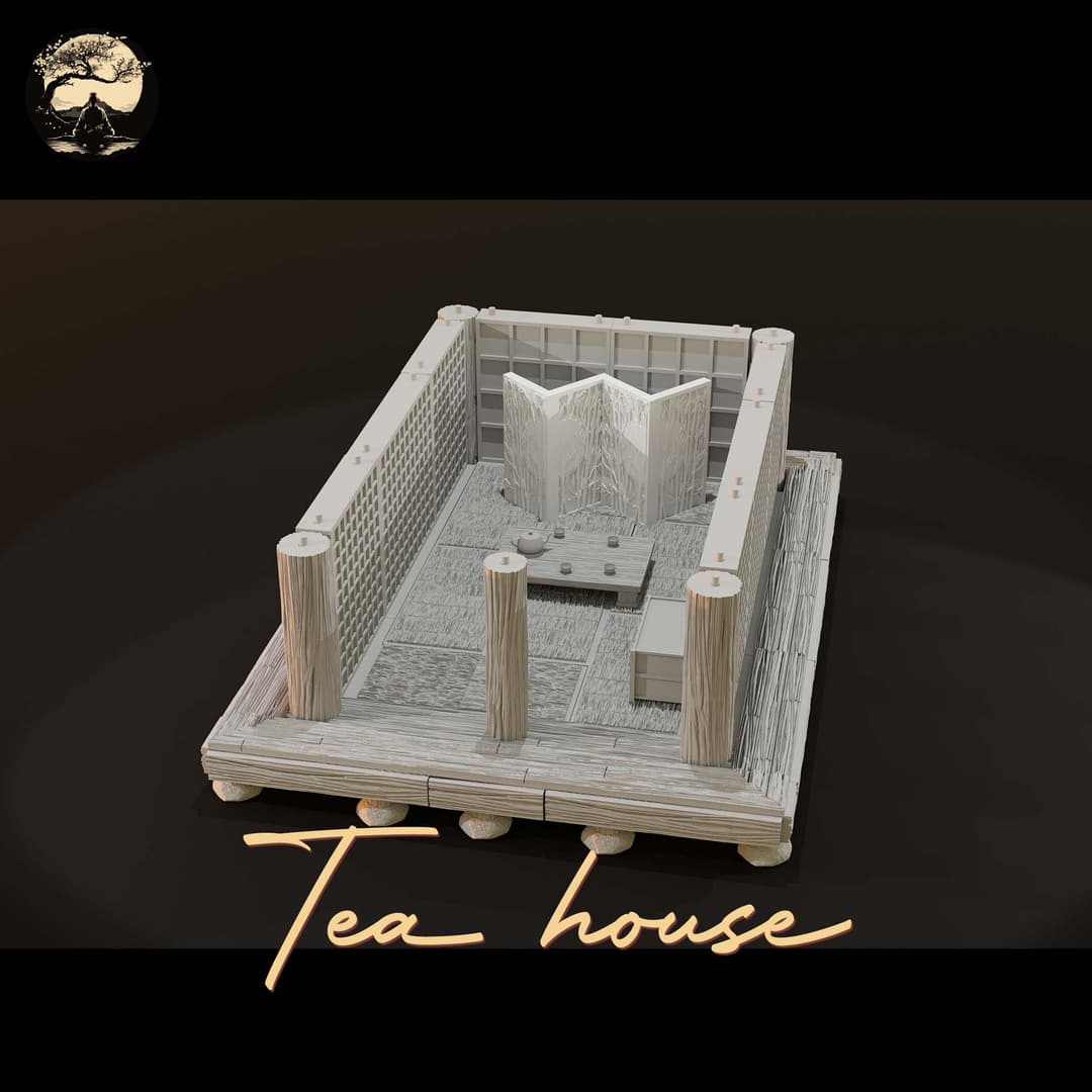 3D Printable Japanese Sm2 Tea House 3D Printable Terrain 6 Silent Ronin Studios