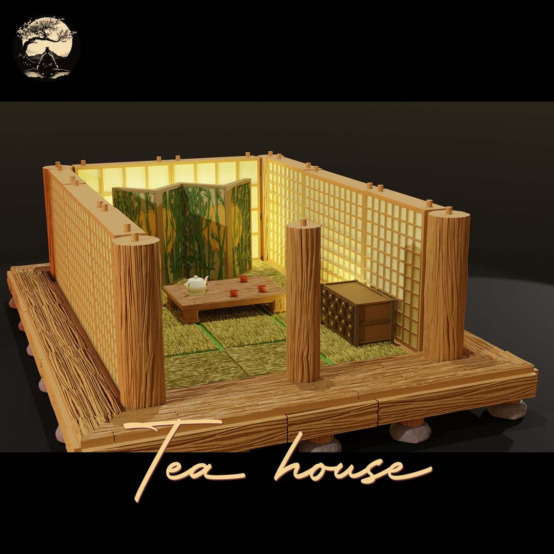 3D Printable Japanese Sm2 Tea House 3D Printable Terrain 7 Silent Ronin Studios