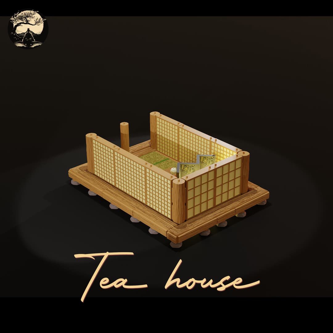 3D Printable Japanese Sm2 Tea House 3D Printable Terrain 8 Silent Ronin Studios