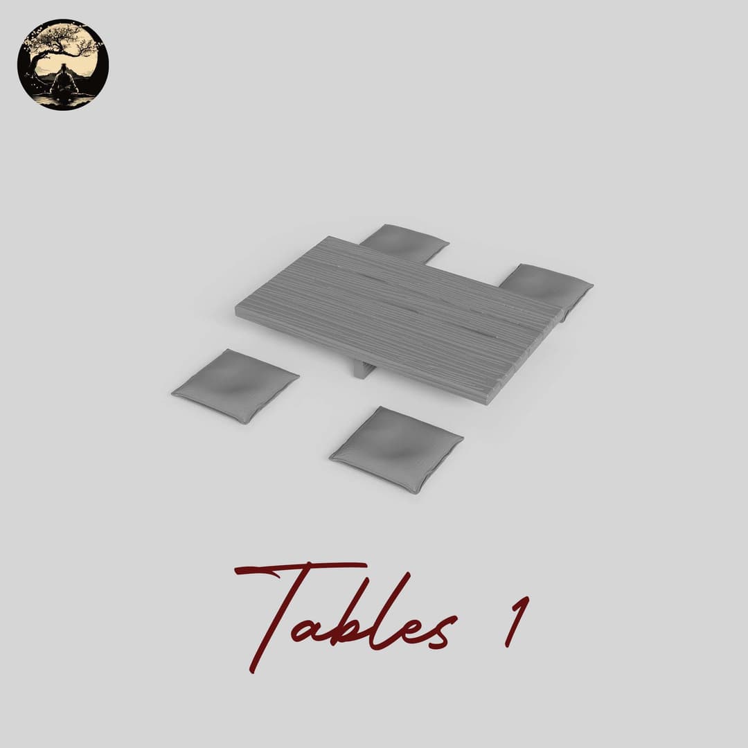 3D Printable Japanese Tables 1 3D Printable Terrain 1 Silent Ronin Studios