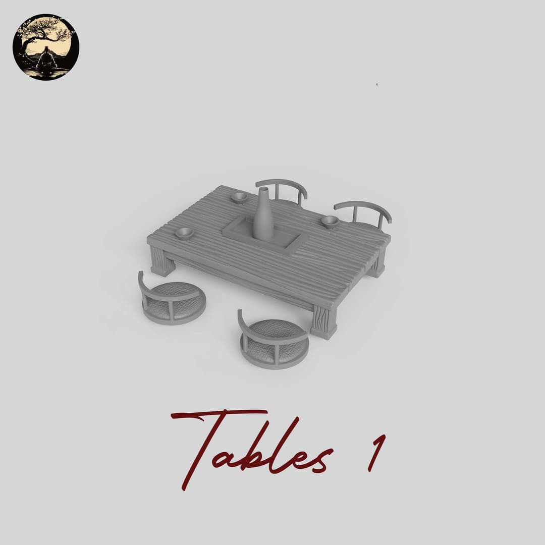 3D Printable Japanese Tables 1 3D Printable Terrain 2 Silent Ronin Studios