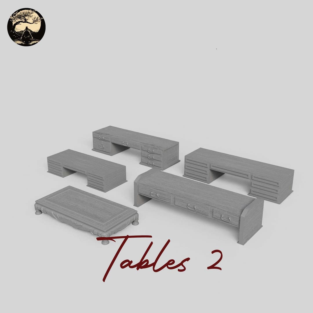 3D Printable Japanese Tables 2 3D Printable Terrain 0 Silent Ronin Studios