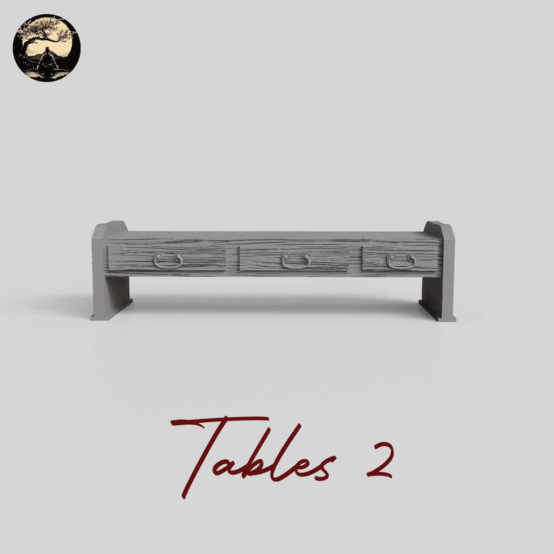 3D Printable Japanese Tables 2 3D Printable Terrain 1 Silent Ronin Studios