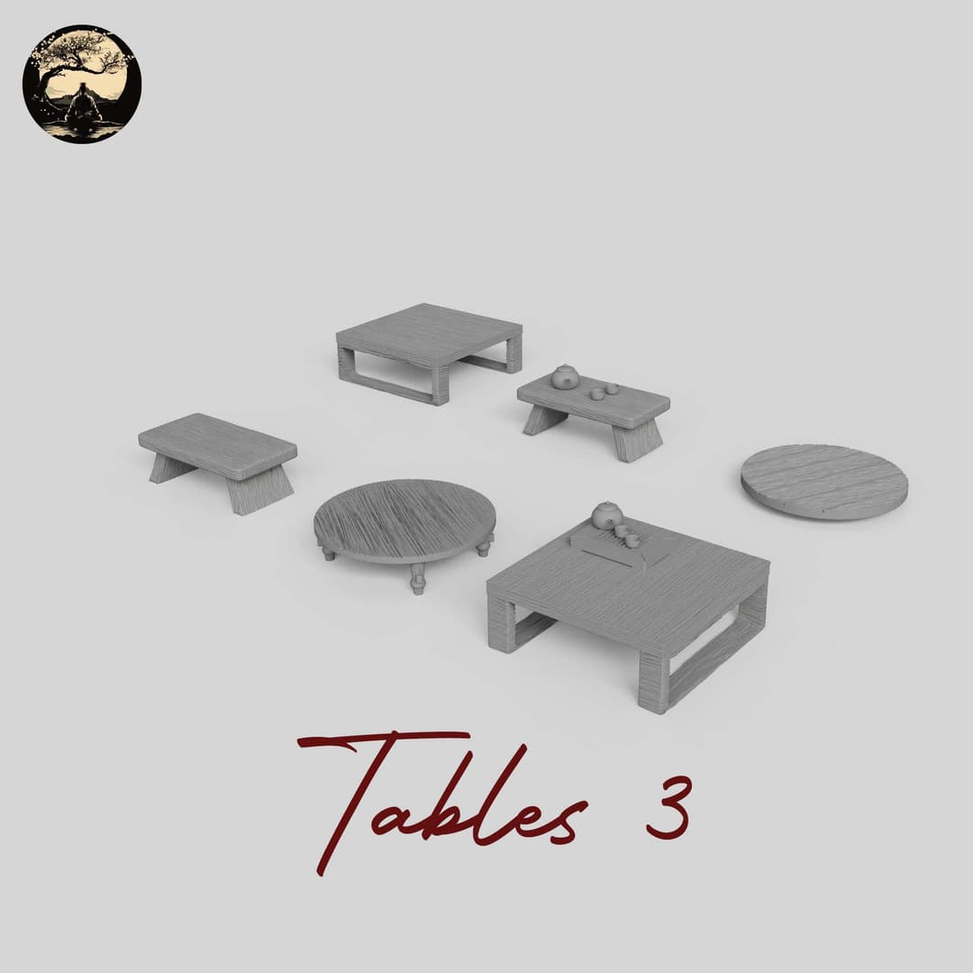 3D Printable Japanese Tables 3 3D Printable Terrain 0 Silent Ronin Studios