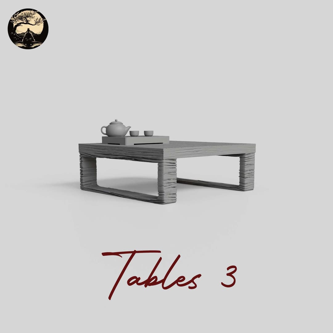 3D Printable Japanese Tables 3 3D Printable Terrain 3 Silent Ronin Studios