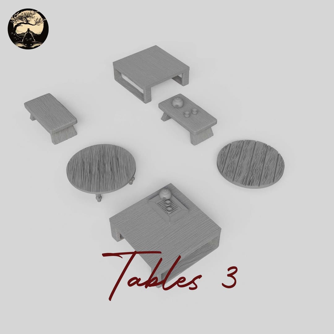 3D Printable Japanese Tables 3 3D Printable Terrain 6 Silent Ronin Studios