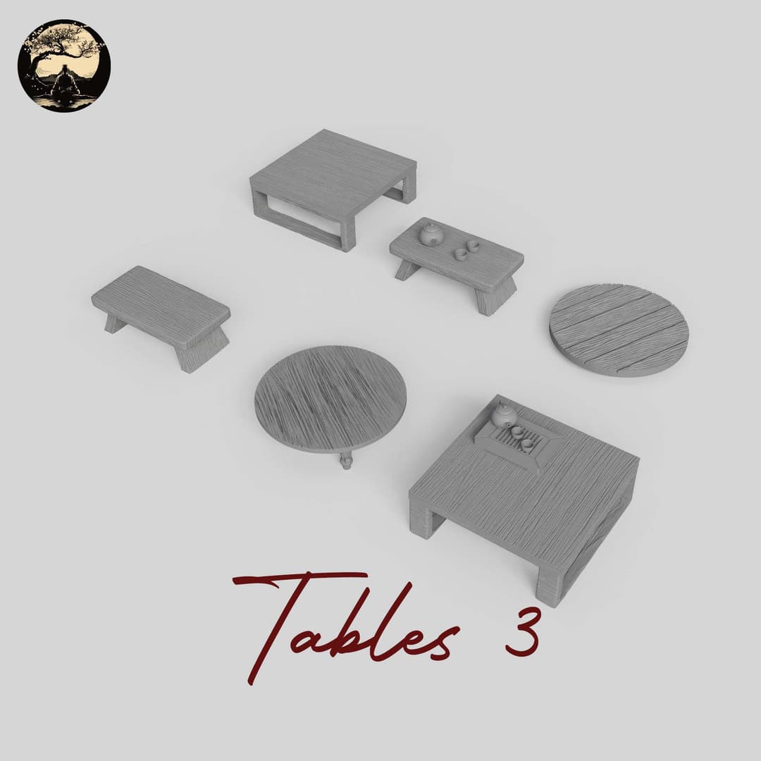 3D Printable Japanese Tables 3 3D Printable Terrain 7 Silent Ronin Studios