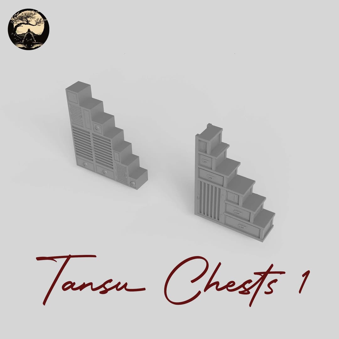 3D Printable Japanese Tansu 1 3D Printable Terrain 1 Silent Ronin Studios