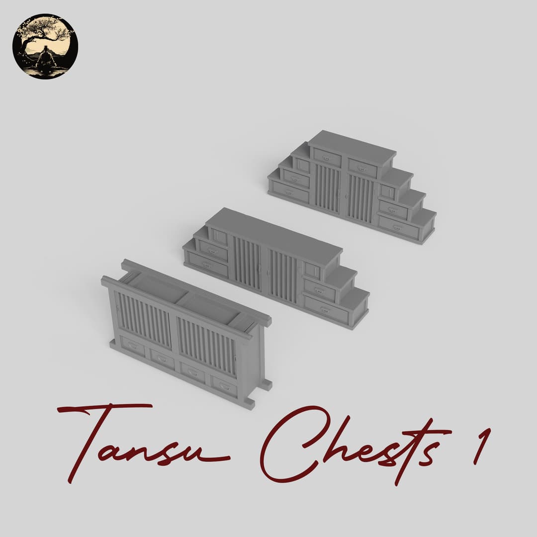 3D Printable Japanese Tansu 1 3D Printable Terrain 3 Silent Ronin Studios