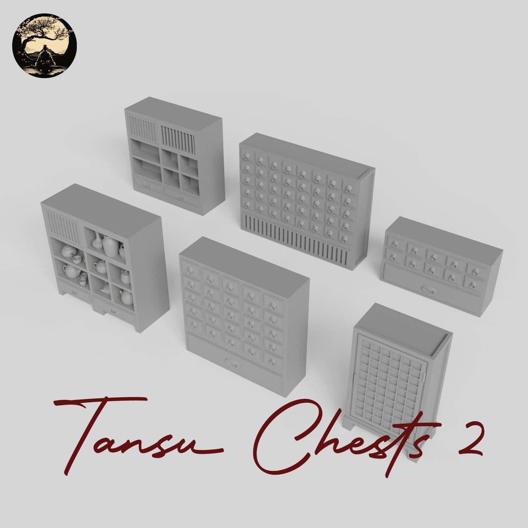 3D Printable Japanese Tansu 2 3D Printable Terrain 0 Silent Ronin Studios