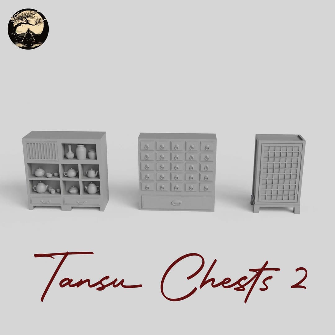 3D Printable Japanese Tansu 2 3D Printable Terrain 1 Silent Ronin Studios