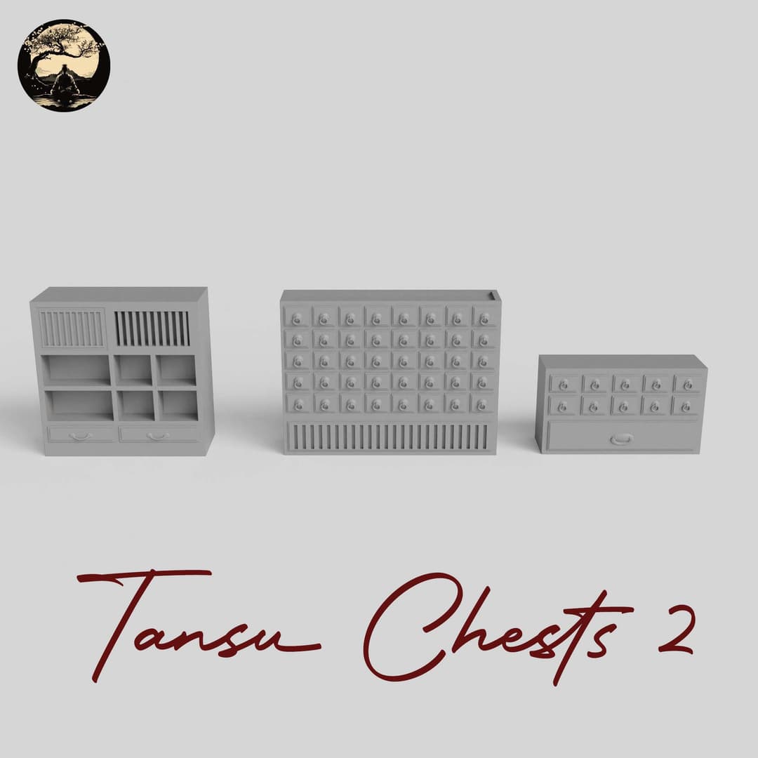 3D Printable Japanese Tansu 2 3D Printable Terrain 2 Silent Ronin Studios