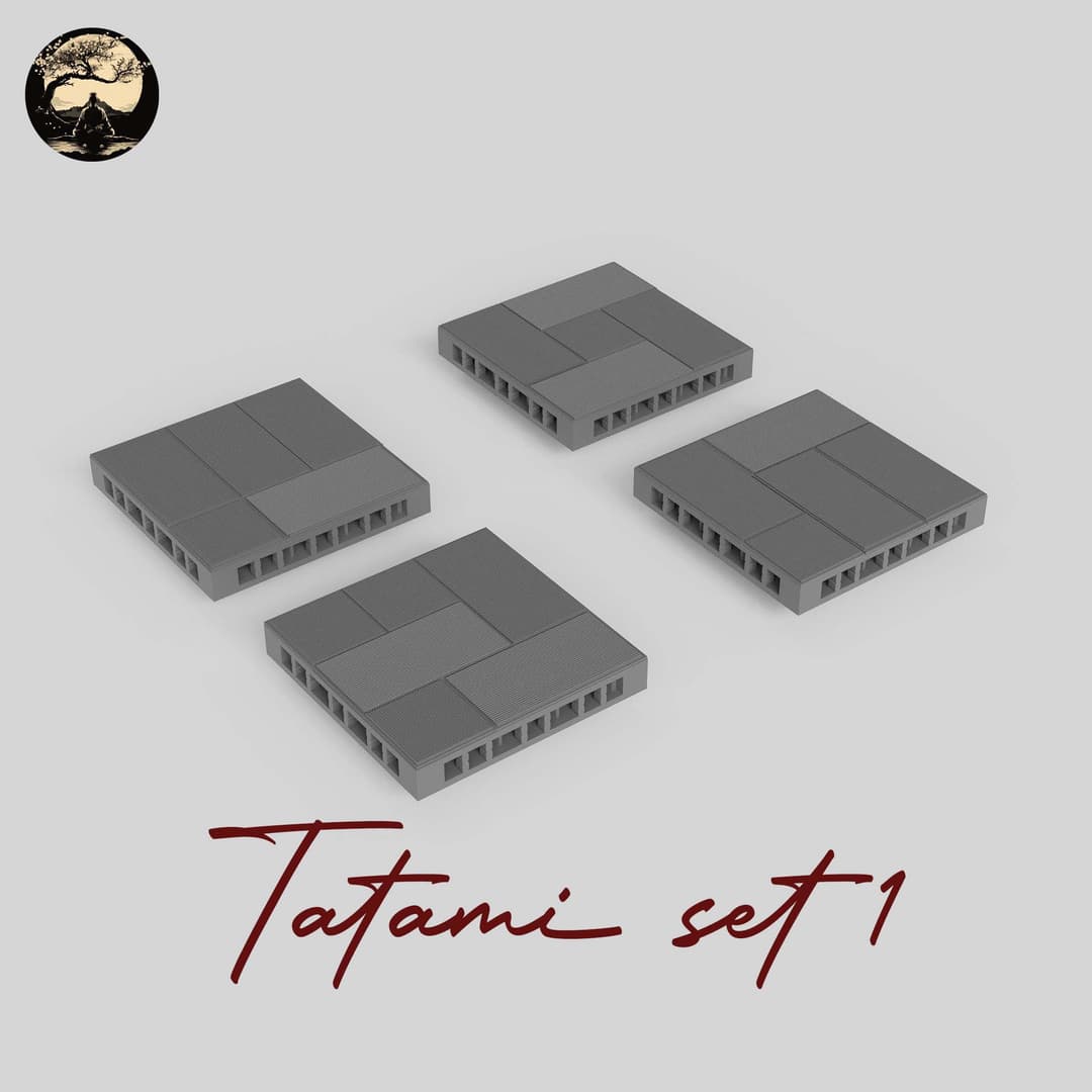 3D Printable Japanese Tatami Set 1 3D Printable Terrain 0 Silent Ronin Studios