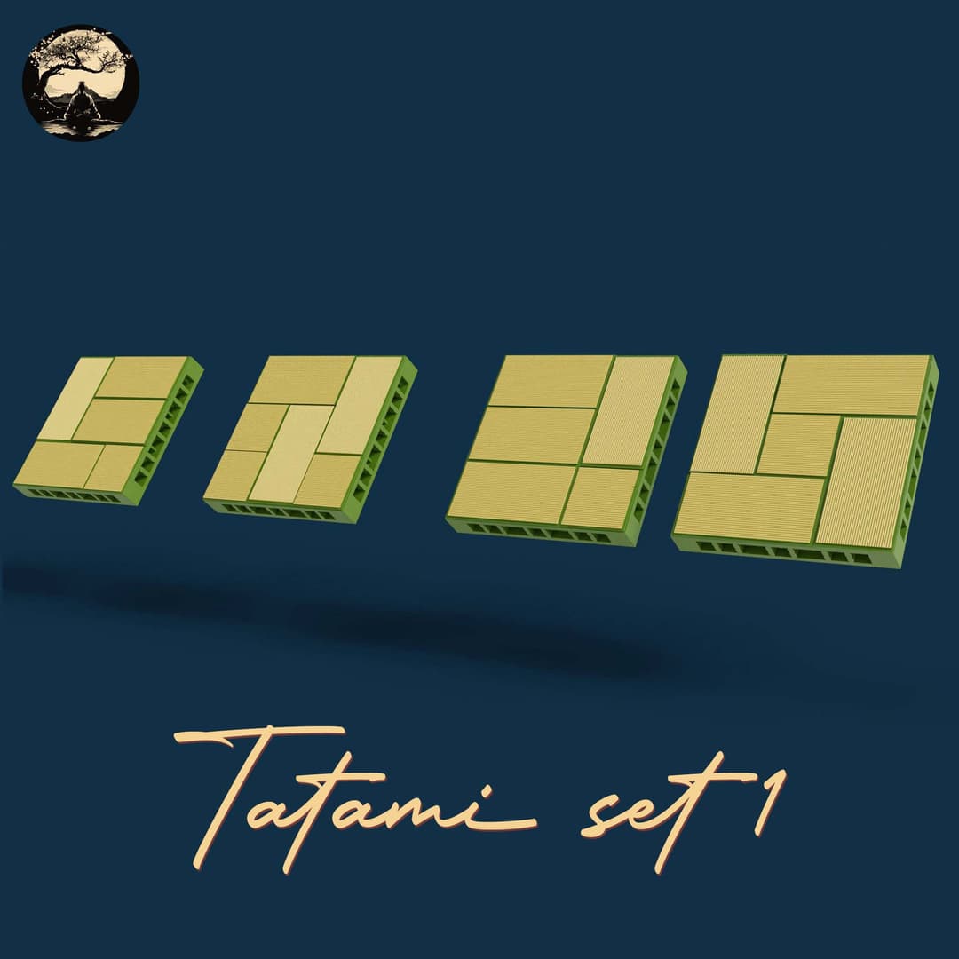 3D Printable Japanese Tatami Set 1 3D Printable Terrain 1 Silent Ronin Studios