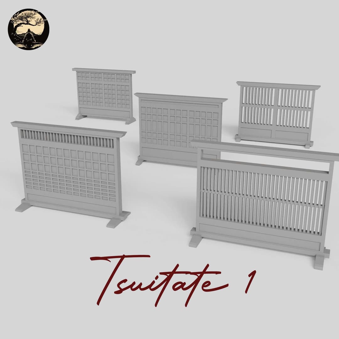 3D Printable Japanese Tsuitate 1 3D Printable Terrain 0 Silent Ronin Studios