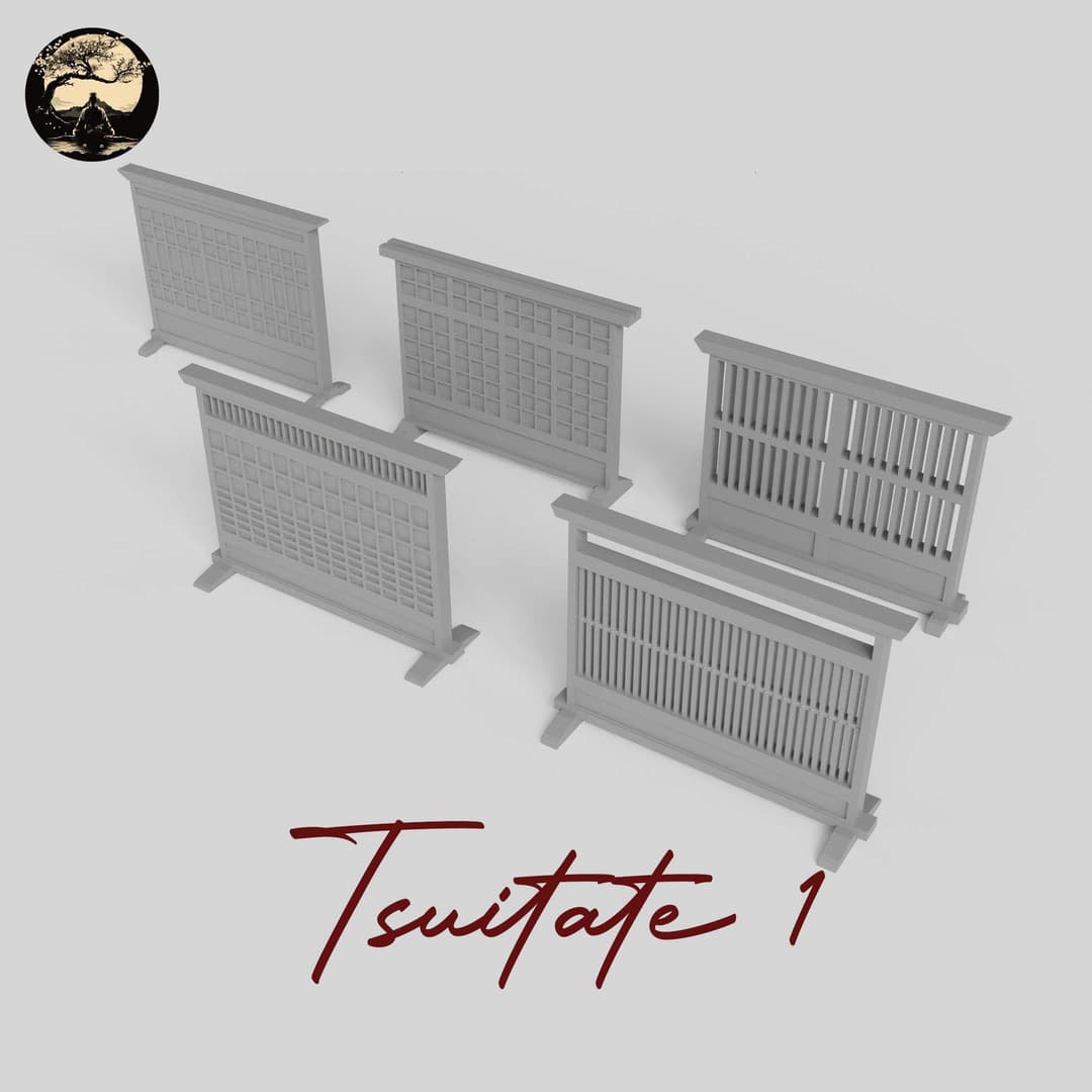 3D Printable Japanese Tsuitate 1 3D Printable Terrain 5 Silent Ronin Studios