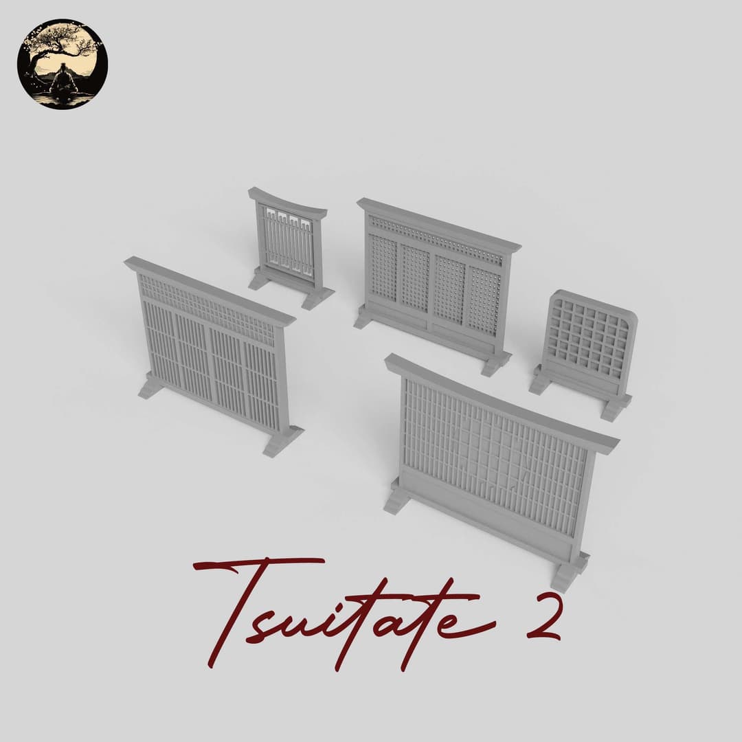 3D Printable Japanese Tsuitate 2 3D Printable Terrain 4 Silent Ronin Studios