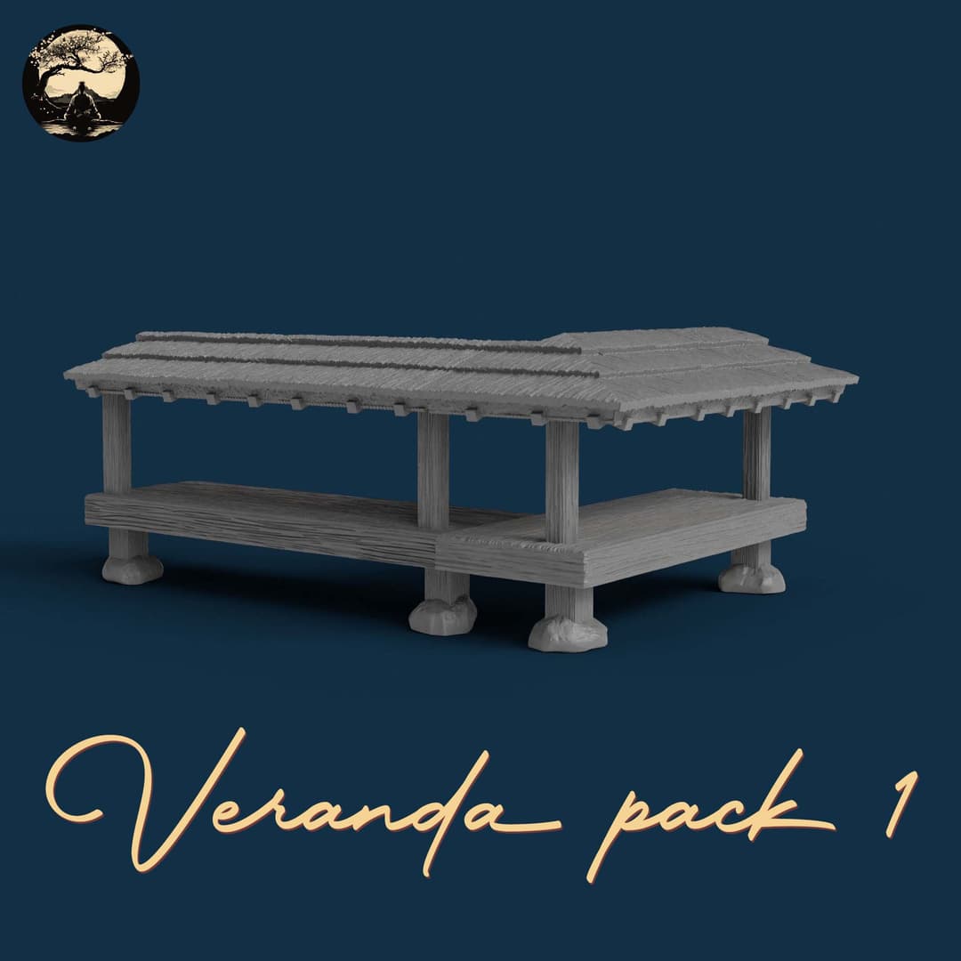 3D Printable Japanese Veranda Pack 1 3D Printable Terrain 4 Silent Ronin Studios