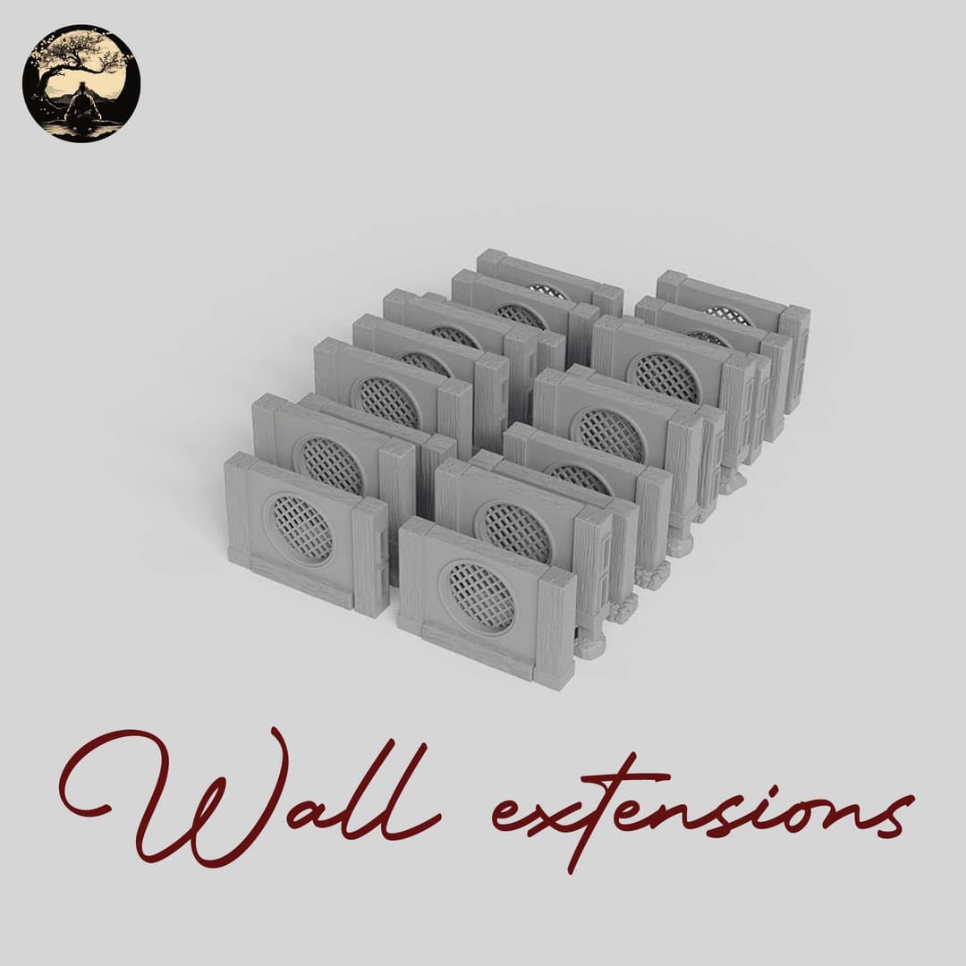 3D Printable Japanese Wall Extensions 3D Printable Terrain 3 Silent Ronin Studios