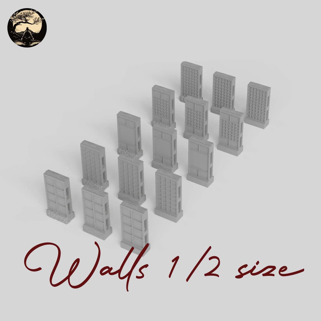 3D Printable Japanese Walls 12 3D Printable Terrain 0 Silent Ronin Studios