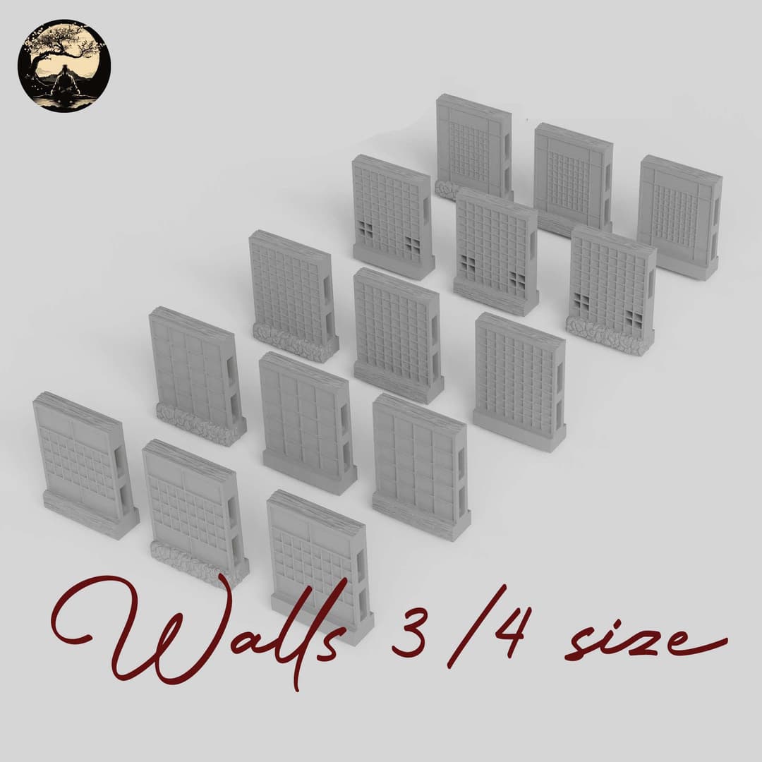 3D Printable Japanese Walls 34 3D Printable Terrain 0 Silent Ronin Studios