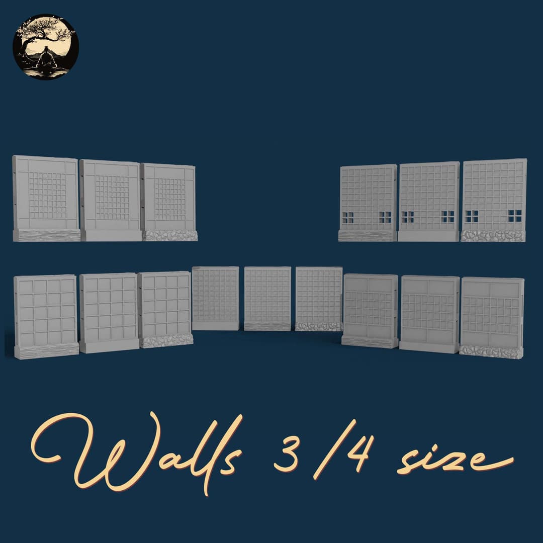 3D Printable Japanese Walls 34 3D Printable Terrain 1 Silent Ronin Studios